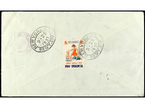 ✉ ESPAÑA. Ed. 258, 345, 677, 731, 737, 738a. 1937. BARCELONA