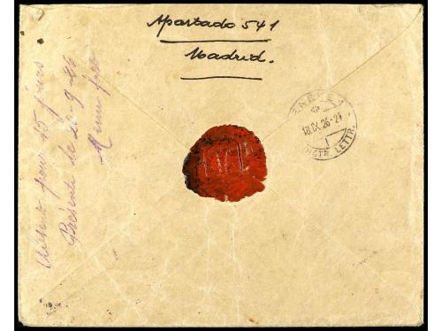 ✉ ESPAÑA. Ed. 326/27, 329/33, 341. 1926. MADRID a SUIZA. Car