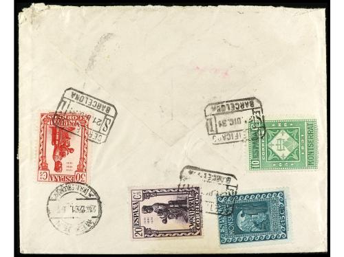 ✉ ESPAÑA. Ed. 636/46. 1931. BARCELONA a ALEMANIA. Serie hast