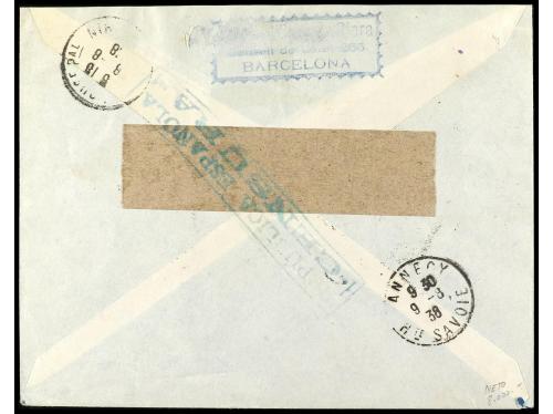 ✉ ESPAÑA. Ed. 757, 745/46, 762. 1938. BARCELONA a FRANCIA. C