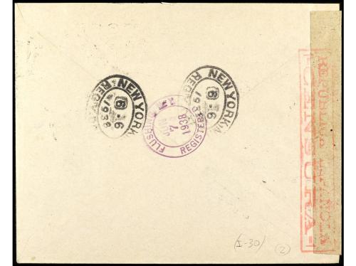 ✉ ESPAÑA. Ed. 757, 673, 745, 769. 1938. BARCELONA a NEW YORK