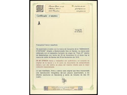 ✉ ESPAÑA. 1917-18. Dos cartas circuladas desde la Embajada d