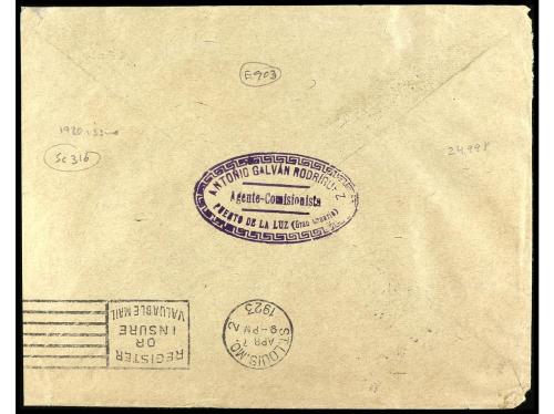 ✉ ESPAÑA. Ed. 273 (2). 1923. PUERTO DE LA LUZ (Canarias) a U