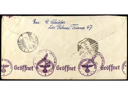 ✉ ESPAÑA. Ed. 904/13. 1940. LAS PALMAS a ALEMANIA. Serie com