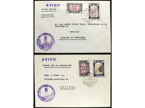 ✉ ESPAÑA. Ed. 904/13. 1940. ZARAGOZA a SAN SEBASTIÁN. Serie 