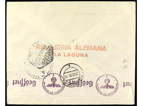 ✉ ESPAÑA. Ed. 889/903. 1940. LA LAGUNA (Canarias) a ALEMANIA