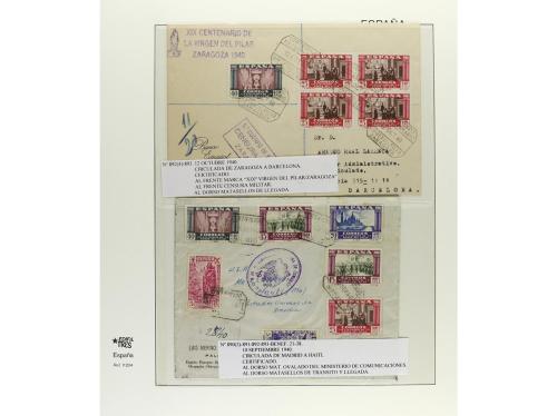 ✉ ESPAÑA. 1940-42. VIRGEN DEL PILAR. Conjunto de 30 cartas c
