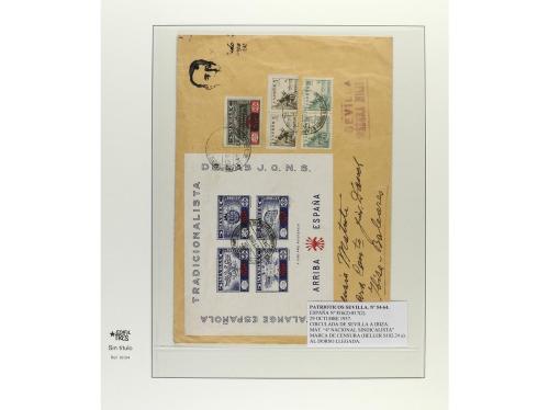 ✉ ESPAÑA E. LOCALES PATRIOTICAS. 1937-39. Conjunto de 12 car