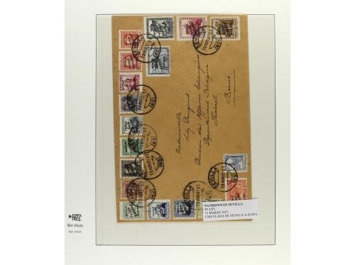 ✉ ESPAÑA E. LOCALES PATRIOTICAS. 1937-39. Conjunto de 12 car