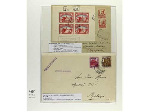 ✉ ESPAÑA E. LOCALES PATRIOTICAS. 1937-39. Conjunto de 12 car
