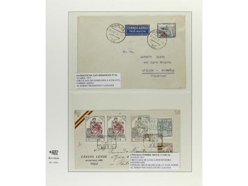 ✉ ESPAÑA E. LOCALES PATRIOTICAS. 1937-39. Conjunto de 12 car