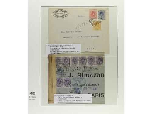 ✉ ESPAÑA. 1909-22. ALFONSO XIII. MEDALLÓN. Conjunto de 24 ca