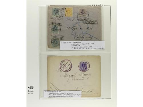 ✉ ESPAÑA. 1909-22. ALFONSO XIII. MEDALLÓN. Conjunto de 24 ca