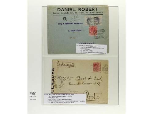 ✉ ESPAÑA. 1909-22. ALFONSO XIII. MEDALLÓN. Conjunto de 24 ca