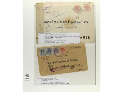 ✉ ESPAÑA. 1909-22. ALFONSO XIII. MEDALLÓN. Conjunto de 24 ca