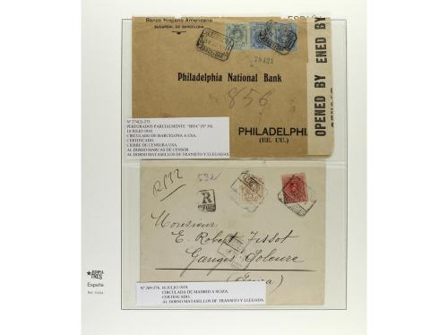 ✉ ESPAÑA. 1909-22. ALFONSO XIII. MEDALLÓN. Conjunto de 24 ca