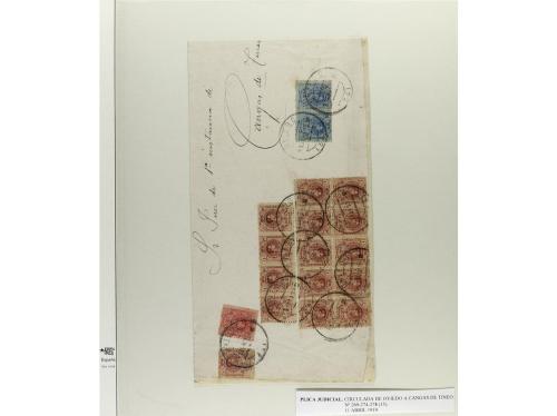 ✉ ESPAÑA. 1909-22. ALFONSO XIII. MEDALLÓN. Conjunto de 24 ca