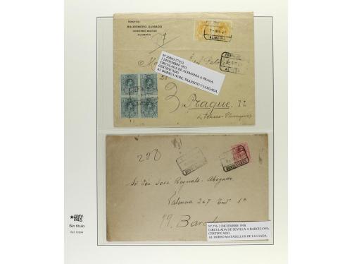 ✉ ESPAÑA. 1909-22. ALFONSO XIII. MEDALLÓN. Conjunto de 24 ca