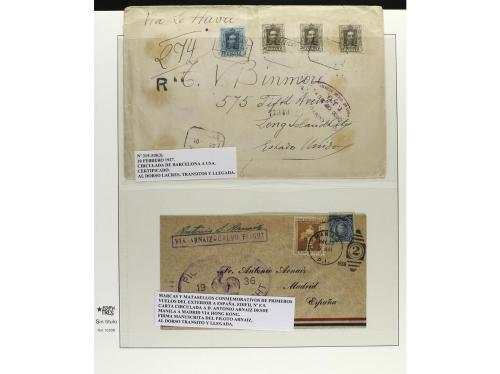 ✉ ESPAÑA. 1922-30. ALFONSO XIII. VAQUER. Conjunto de 5 carta