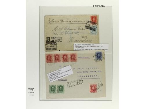 ✉ ESPAÑA. 1922-30. ALFONSO XIII. VAQUER. Conjunto de 5 carta