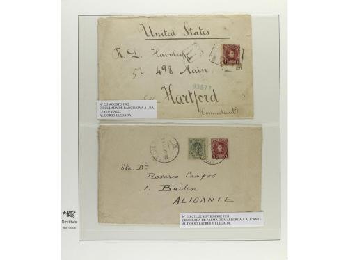 ✉ ESPAÑA. 1901-1910. ALFONSO XIII. CADETE. Conjunto 10 carta