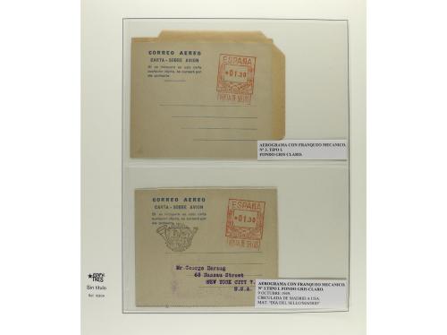 ✉ ESPAÑA ENTEROS POSTALES. 1947-55. AEROGRAMAS. Importante c