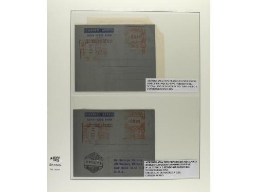 ✉ ESPAÑA ENTEROS POSTALES. 1947-55. AEROGRAMAS. Importante c