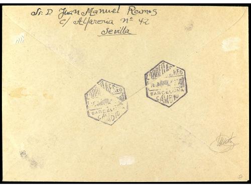 ✉ ESPAÑA. Ed. 448/53. 1929. SEVILLA a BARCELONA. Serie compl