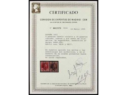 ** ESPAÑA. Ed. NE 26/7. 4 y 10 pts. NO EXPENDIDOS. LUJO. MUY