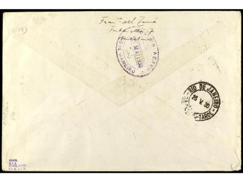 ✉ ESPAÑA. Ed. 483/88, 484, 487 (2). 1930. BARCELONA a RÍO DE