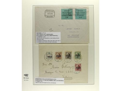 ✉ ESPAÑA. Ed. 455/68. 1929. Hoja de papel japón especial con