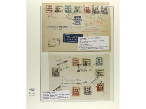 ✉ ESPAÑA. Ed. 455/68. 1929. Hoja de papel japón especial con