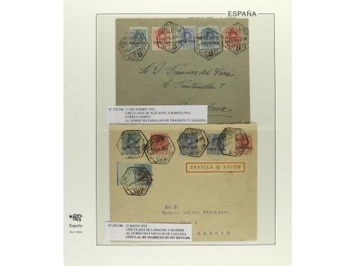 ✉ ESPAÑA. Ed. 292/96. 1923-30. Conjunto de 6 cartas circulad