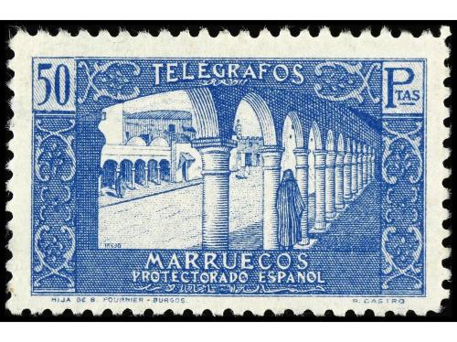 ** MARRUECOS. Ed. 42/50. TELÉGRAFOS. Serie completa. 9 valor