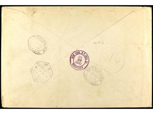 ✉ ESPAÑA. Ed. 904/13. 1940. MADRID a U.S.A. Serie completa e