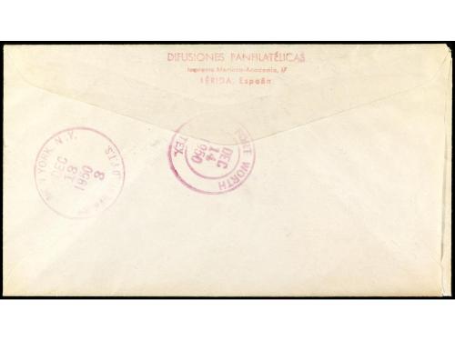 ✉ ESPAÑA. Ed. 1075/82. 1950. LÉRIDA a U.S.A. Serie completa 