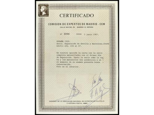 ✉ ESPAÑA. Ed. 434/47. 1929. BARCELONA correo interior. Serie