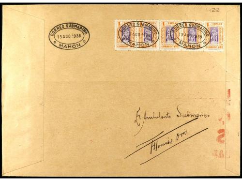 ✉ ESPAÑA. Ed. 775/80. 1938. BARCELONA a MAHÓN. Serie complet
