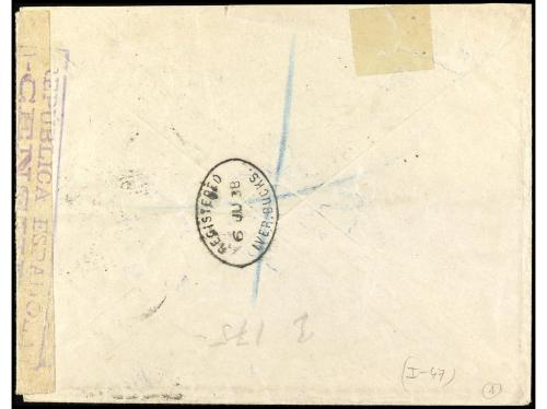 ✉ ESPAÑA. Ed. 757, 673, 745, 769. 1938. BARCELONA a NEW YORK