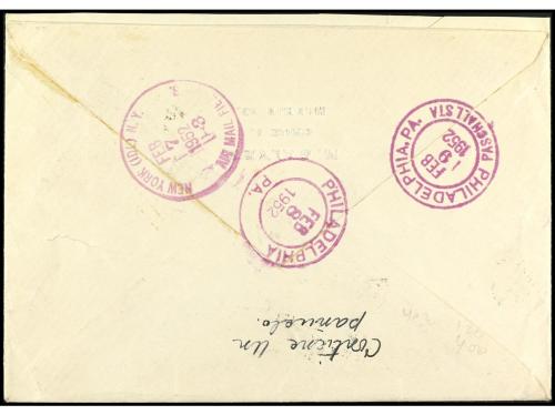 ✉ ESPAÑA. Ed. 1015, 1070 (4), 1072 (4). 1952. MADRID a U.S.A
