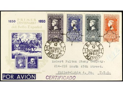 ✉ ESPAÑA. Ed. 1075/82. CENTENARIO. Serie completa en dos car