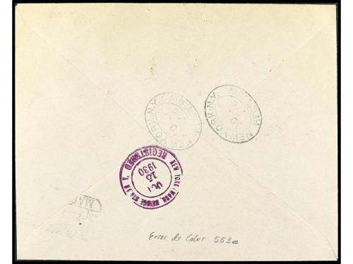 ✉ ESPAÑA. Ed. 553cc, 554, 556. 1930. SEVILLA a NEW YORK. 30 