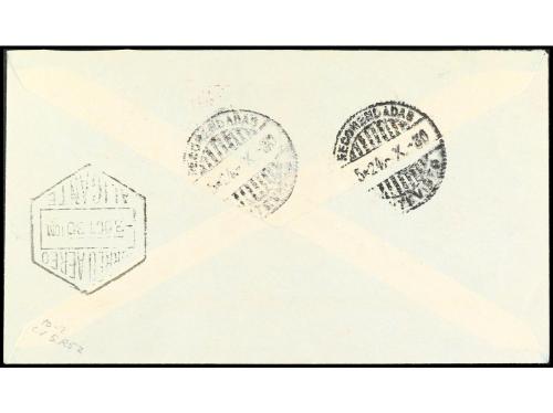 ✉ ESPAÑA. Ed. 564cc. 1930. SEVILLA a MONTEVIDEO. 4 pts. viol