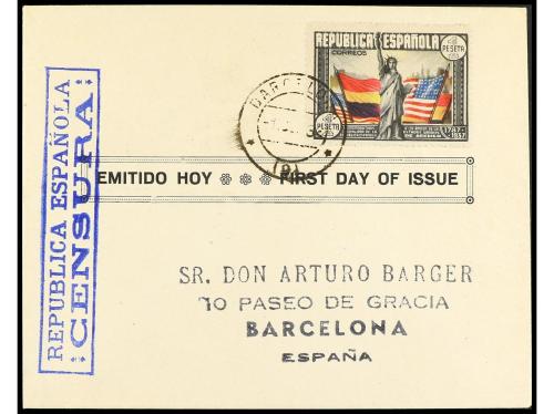 ✉ ESPAÑA. Ed. 763, 764. 1938. Sello y H.B. en cartas con mat