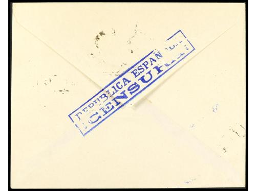 ✉ ESPAÑA. Ed. 763, 764. 1938. Sello y H.B. en cartas con mat