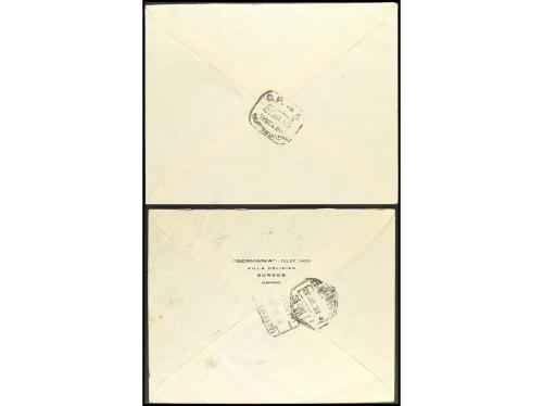 ✉ ESPAÑA. Ed. 851/54. 1938. Dos cartas circuladas con la ser