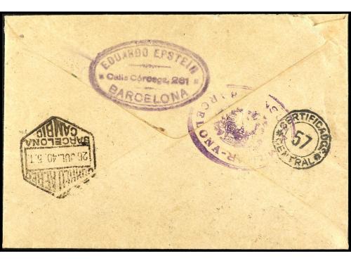 ✉ ESPAÑA. Ed. 875/77, 924. 1940. BARCELONA a BUENOS AIRES. 3