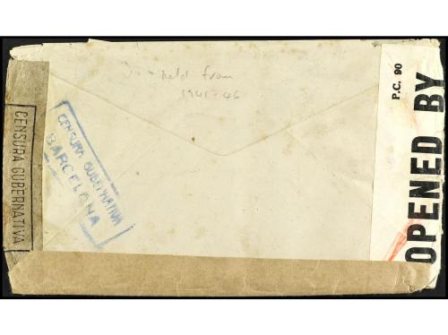✉ ESPAÑA. Ed. 878 (2), 870, 918, 930. 1941. BARCELONA a U.S.