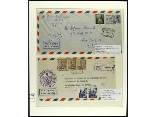 ✉ ESPAÑA. 1950-1963. Conjunto de 35 cartas circuladas con pr