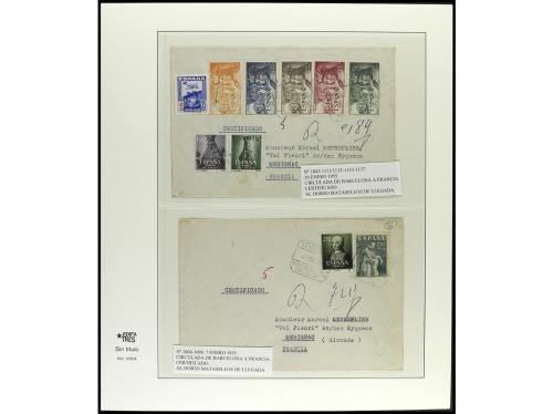 ✉ ESPAÑA. 1950-1963. Conjunto de 35 cartas circuladas con pr